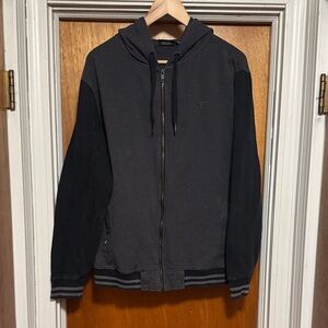 Vans Off the Wall Black and Gray Zip-Up Hoodie/Jacket Sz M